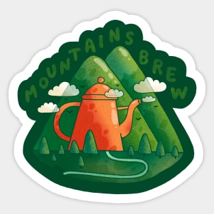 Mountains Brew Sticker